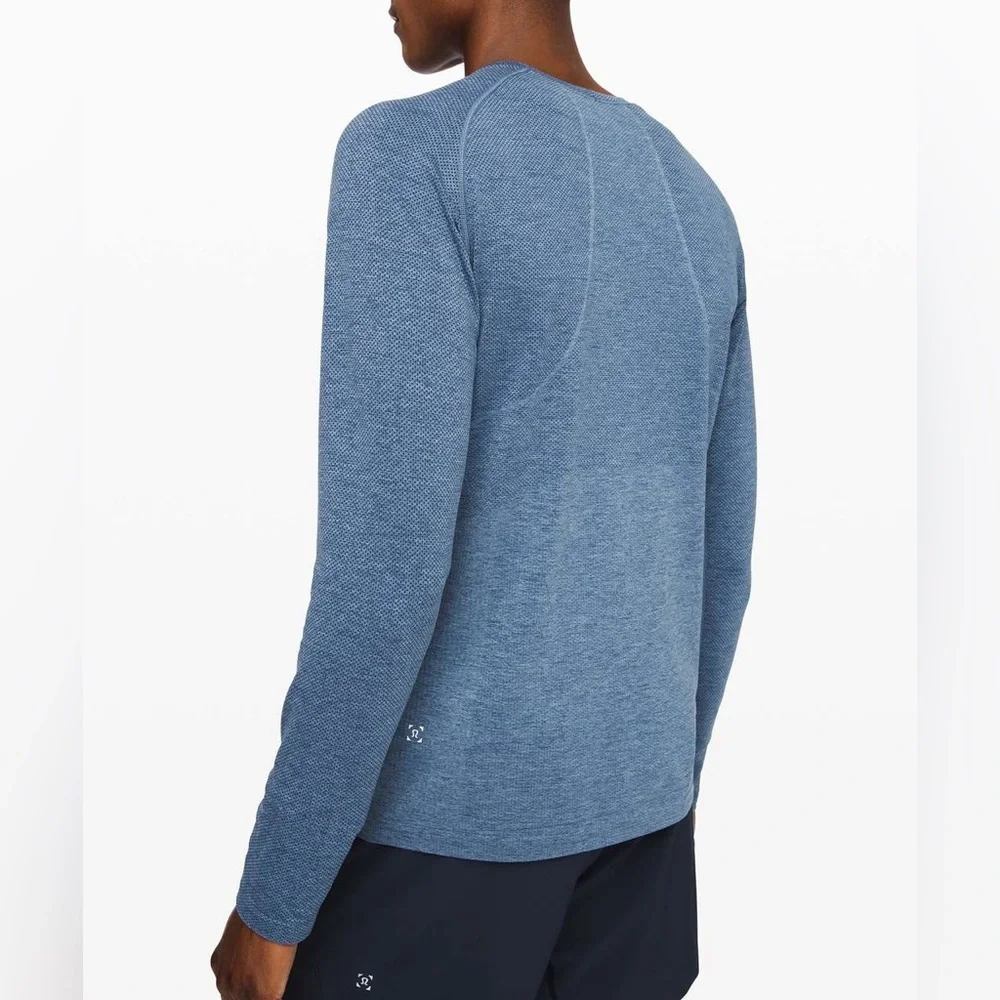 Lululemon Metal Vent Tech Long Sleeve in Heather Blue – Men’s Sz L - Picture 2 of 12